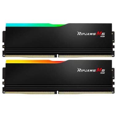 Модуль памяти для компьютера DDR5 64GB (2x32GB) 6400 MHz Ripjaws M5 RGB Matte Black G.Skill (F5-6400J3239G32GX2-RM5RK) фото №1