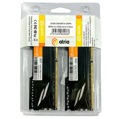 Модуль пам'яті для комп'ютера DDR4 32GB (2x16GB) 3600 MHz Fly Black ATRIA (UAT43600CL18BK2/32) фото №3