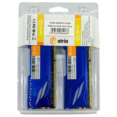 Модуль пам'яті для комп'ютера DDR4 32GB (2x16GB) 3600 MHz Fly Blue ATRIA (UAT43600CL18BLK2/32) фото №3
