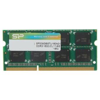 Модуль пам'яті SO-DIMM DDR3 8GB 1600MHz Silicon Power (SP008GBSTU160N02) Bulk фото №1