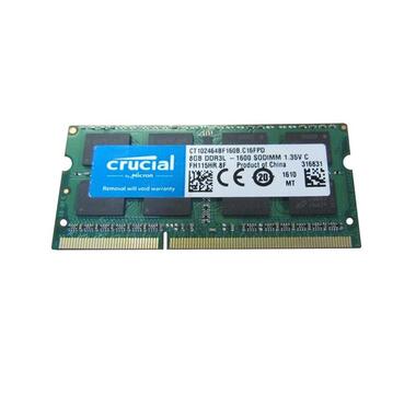 Модуль пам'яті SO-DIMM DDR3L 8GB/1600 Crucial (CT102464BF160B.C16FPD) фото №1