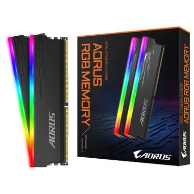 Модуль пам'яті для комп'ютера DDR4 16GB (2x8GB) 3733 MHz AORUS RGB Fusion 2.0 Memory boost GIGABYTE (GP-ARS16G37D) фото №1