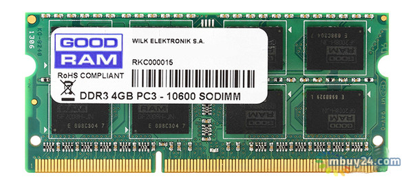 Пам'ять Goodram SO-DIMM DDR3 4GB 1333MHz (GR1333S364L9S/4G) фото №1