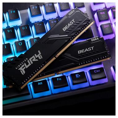 Модуль пам'яті DDR4 2x16GB/3600 Kingston Fury Beast  RGB Black (KF436C18BBAK2/32) фото №5