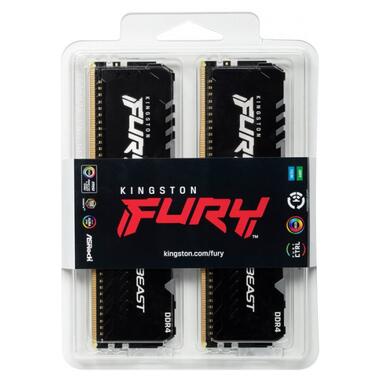 Модуль пам'яті DDR4 2x16GB/3600 Kingston Fury Beast  RGB Black (KF436C18BBAK2/32) фото №8