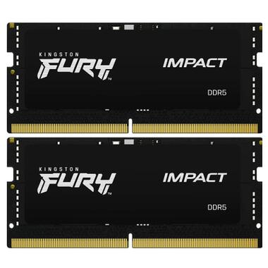 Модуль пам'яті для ноутбука SoDIMM DDR5 32GB (2x16GB) 5600 MHz Impact Black Kingston Fury (ex.HyperX) (KF556S40IBK2-32) фото №1