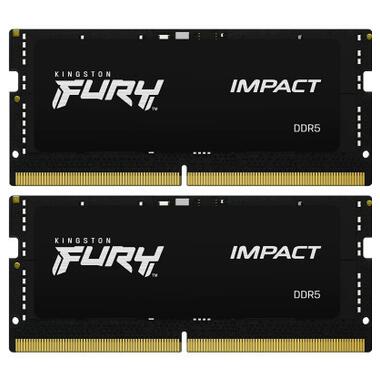 Модуль пам'яті для ноутбука SoDIMM DDR5 32GB (2x16GB) 6000 MHz Impact Kingston Fury (ex.HyperX) (KF560S38IBK2-32) фото №1