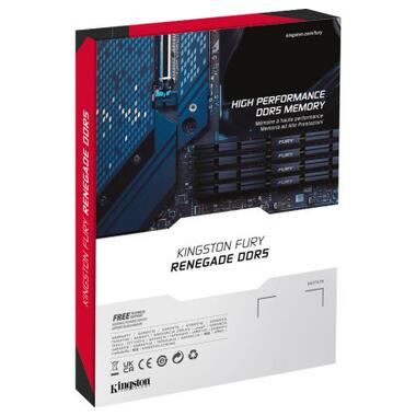 Модуль пам'яті для комп'ютера DDR5 32GB 6400 MHz Renegade Silver XMP Kingston Fury (ex.HyperX) (KF564C32RS-32) фото №7