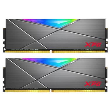 Модуль пам'яті для комп'ютера DDR4 16GB (2x8GB) 4133 MHz XPG SpectrixD50 RGB Tungsten Gray ADATA (AX4U41338G19J-DGM50X) фото №1