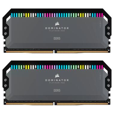 Модуль пам'яті для комп'ютера DDR5 32GB (2x16GB) 6000 MHz Dominator Platinum RGB Gray Corsair (CMT32GX5M2D6000Z36) фото №1