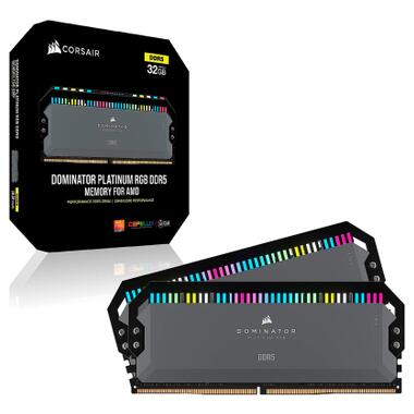 Модуль пам'яті для комп'ютера DDR5 32GB (2x16GB) 6000 MHz Dominator Platinum RGB Gray Corsair (CMT32GX5M2D6000Z36) фото №5