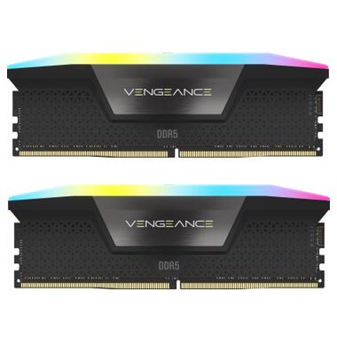 Модуль пам'яті для комп'ютера DDR5 48GB (2x24GB) 6000 MHz Vengeance RGB Black Corsair (CMH48GX5M2B6000C30) фото №1
