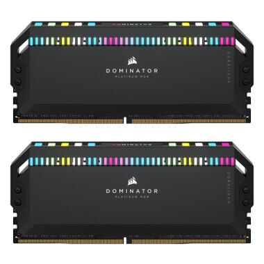 Модуль пам'яті для комп'ютера DDR5 64GB (2x32GB) 6400 MHz Dominator Platinum RGB Black Corsair (CMT64GX5M2B6400C32) фото №1