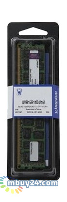 Память Kingston DDR3 16Gb 1600Mhz (KVR16R11D4/16) фото №2