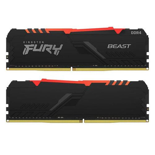 Модуль пам'яті DDR4 2?16GB/3200 Kingston Fury Beast RGB (KF432C16BBAK2/32) фото №1