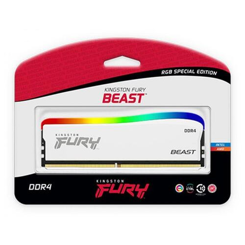 Память ПК Kingston DDR4 16GB 3600 FURY Beast White RGB SE (KF436C18BWA/16) фото №4