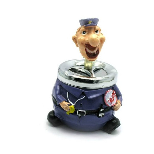 Пепельница Даршан керамическая с крышкой Полицейский YG010 13,5х10,5х8,5 см (27929) фото №1