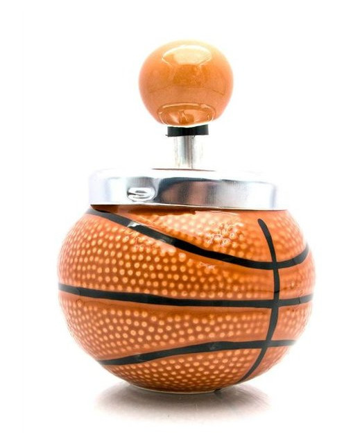 Пепельница Даршан с крышкой керамическая Баскетбольный мяч 9320-4 13,5х9,5х9,5 см (23686) фото №1