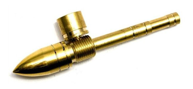 Трубка Даршан курительная бронзовая Пуля 13.5х1,6х1,16 см (21684) фото №2