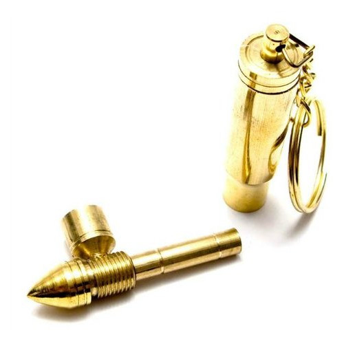 Трубка Даршан курительная бронзовая Пуля 7х1.5х1.5 см (26623) фото №1