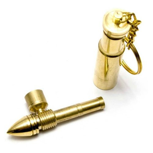 Трубка Даршан курительная бронзовая Пуля 9х2х2 см (26619) фото №2