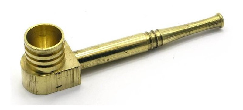 Трубка Даршан курительная бронзовая Brass Patri Pipe 10х2.5х2 см (27826) фото №1