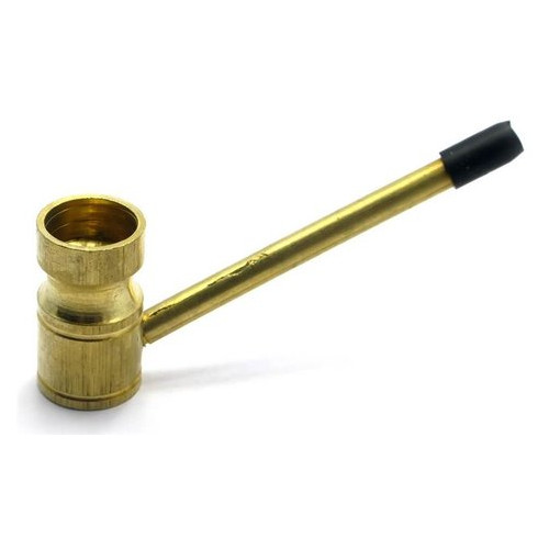 Трубка Даршан курительная бронзовая Brass Hukki Pipe 7,5х3х1,5 см (27828) фото №1