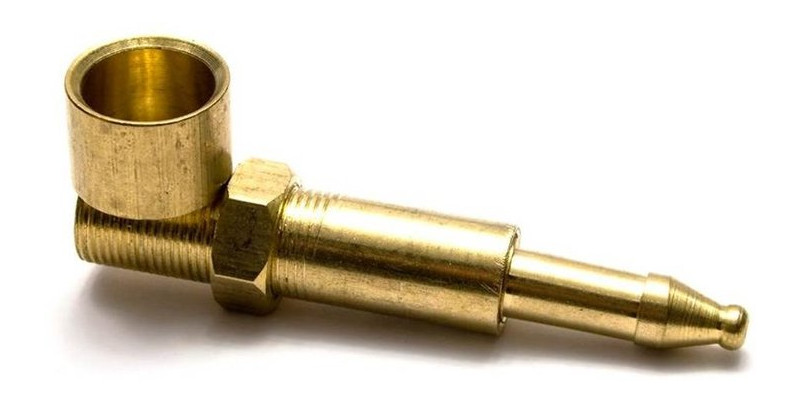 Трубка Даршан курительная металл Болт золото 6х2х2 см (26624) фото №1