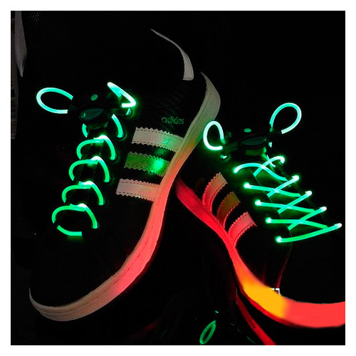 Шнурки, що світяться UFT Disco Green фото №1