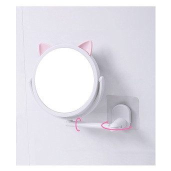 Настінне поворотне косметичне дзеркало для ванної кімнати з вушками. Білий (Z-5512) фото №6