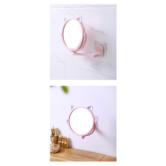 Настінне поворотне косметичне дзеркало для ванної кімнати з вушками. Білий (Z-5512) фото №5
