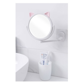 Настінне поворотне косметичне дзеркало для ванної кімнати з вушками. Білий (Z-5512) фото №7