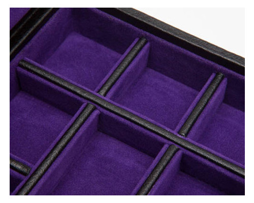 Шкатулки для украшений Wolf 305328 Blake Cufflink/tie bar box Black Purple фото №2