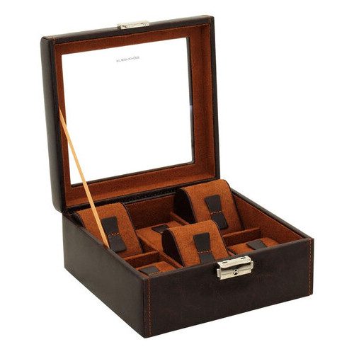 Скринька для зберігання годинника Friedrich Lederwaren Bond коричнева, 6 шт фото №1