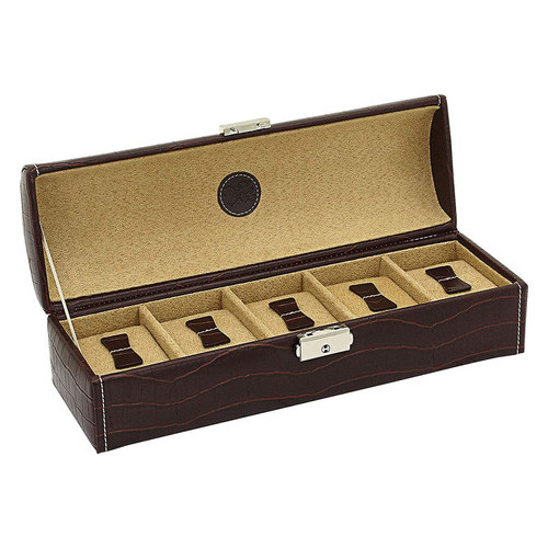 Скринька для зберігання годинника Friedrich Lederwaren Le Croc коричнева, 5 шт фото №1