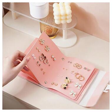 Органайзер книжка Casegrace SP-01260 для прикрас та ювелірних виробів 16*14*4,5 см Pink фото №2