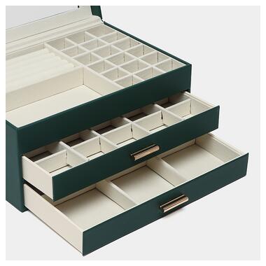 Скринька Casegrace SP-01223 для прикрас та ювелірних виробів трирівнева 26,5*18*13,5 см Green фото №3