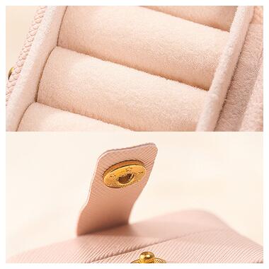 Скринька Casegrace SP-01244 для кілець та ювелірних виробів портативна компактна 6,6*4*4,7 см Pink фото №6