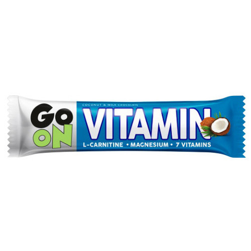 Батончик GoOn Nutrition Vitamin Bar 50 g coconut & milk chocolate фото №1