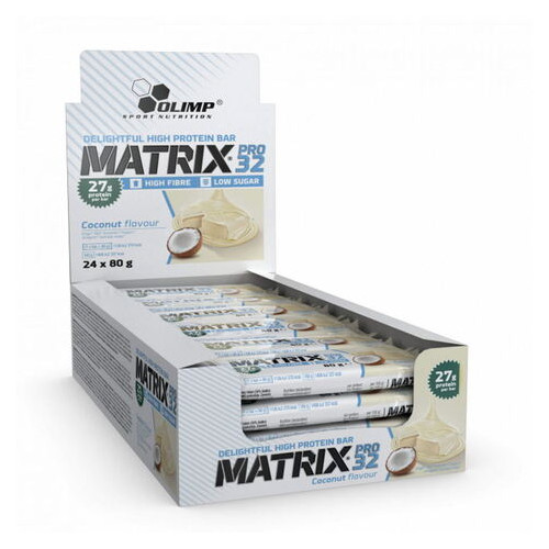Батончики Olimp Matrix Pro 32 24*80 грам кокос фото №1