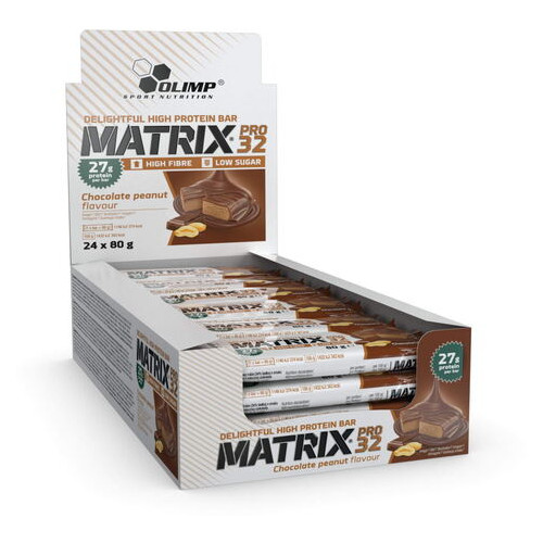 Батончики Olimp Matrix Pro 32 24*80 грам шоколад-горіх фото №1