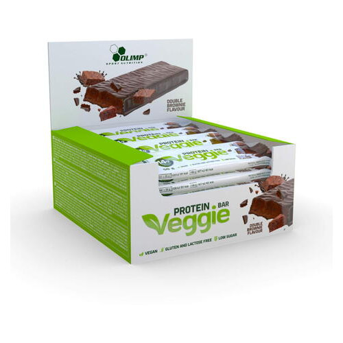 Батончики Olimp Veggie Protein Bar 24*50 грам подвійний шоколад фото №1