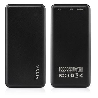 Батарея універсальна Vinga 10000 mAh black (BTPB1910BK) фото №5