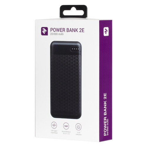 Внешний аккумулятор 2Е 20000mAh, DC 5V, 2.1A, Type-C, MicroUSB, USB-А, black (2E-PB2004-BLACK) фото №3