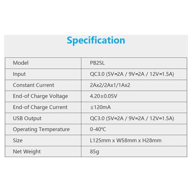 Зовнішні акумулятори Case Xtar PB2SL Black, 2x18650-21700, USB-C QC+PD, LCD, Box фото №7