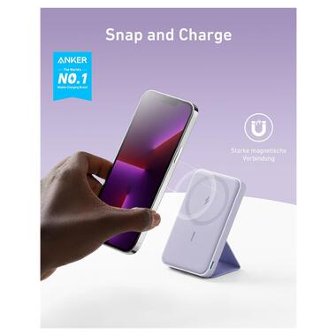 УМБ Anker 622 Magnetic Wireless Portable Charger 5000mAh Lilac Purple (A1614) фото №2