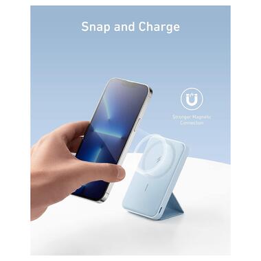 УМБ Anker 622 Magnetic Wireless Portable Charger 5000mAh Misty Blue (A1614) фото №2