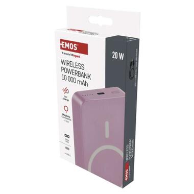 Батарея универсальная EMOS 10000mAh WI1046, 20W, Wireless, salmon (B0551S) фото №5