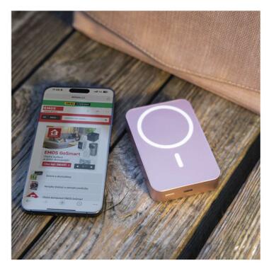 Батарея универсальная EMOS 10000mAh WI1046, 20W, Wireless, salmon (B0551S) фото №8