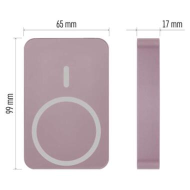 Батарея универсальная EMOS 10000mAh WI1046, 20W, Wireless, salmon (B0551S) фото №3
